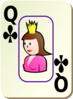 Bordered Queen Of Clubs Clip Art